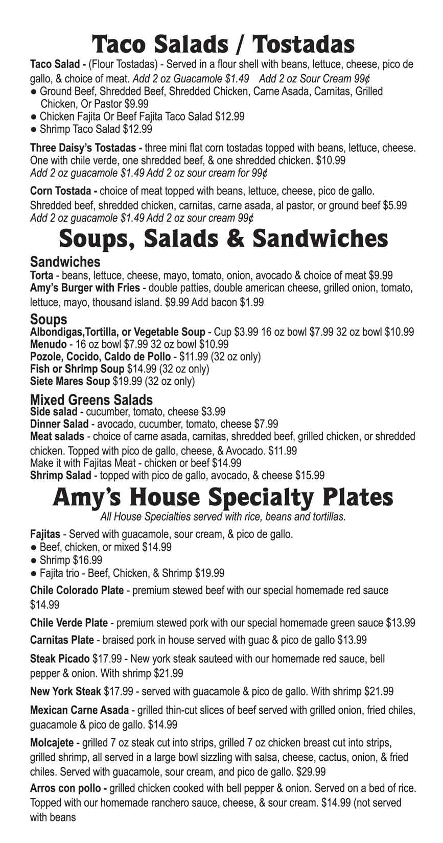 Amys Mexican Restaurant | Mexican Food Restaurant